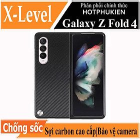 Ốp lưng chống sốc cho Samsung Galaxy Z Fold 4 hiệu X-Level Kevlar Folding Screen (chất liệu vân carbon cao cấp, trang bị khả năng chống va đập cực tốt) - hàng nhập khẩu