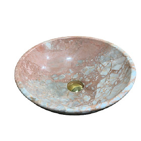 Mua Chậu rửa mặt lavabo đá tự nhiên hồng tròn mỏng BST09