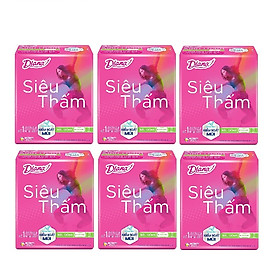 Combo 6 gói Băng vệ sinh Diana Siêu thấm siêu mỏng không cánh 8 miếng