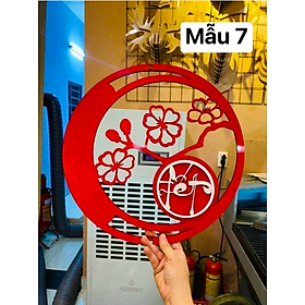 Mua Vòng trang trí Tết - Khung decor hoa -Kích thước 40cm - Cây giả  hoa lụa Decor trang trí nhà cửa