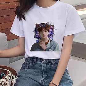 Áo Phông BTS Thành Viên Nền Hoa Tím
