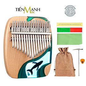 Đàn Kalimba Hluru Resin 17 Phím KW Hình Cá Heo, Voi - Acrylic Keo đổ nhựa Thủy Tinh hữu cơ trong suốt Hàng Chính Hãng- Kèm Móng Gẩy DreamMaker