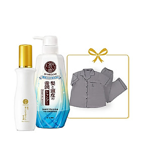 Bộ sản phẩm dưỡng tóc chuyên sâu, giảm gãy rụng, cho tóc sạch sâu và thanh mát 50 Megumi (Tinh chất dưỡng tóc 120ml + Dầu gội sạch sâu và thanh mát 400ml) + Tặng 1 Bộ Pyjama cao cấp