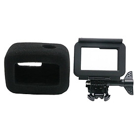 Windshield Foam Cover Wind Noise Reduce + Frame Case For Hero 5 6 7