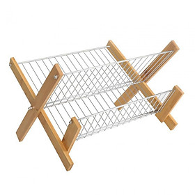 Dish Drying Rack 2 Tier Kitchen Storage Drainer for Household Bar Party