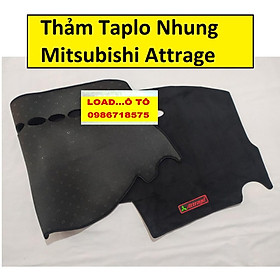 Thảm Taplo Chống Nắng Xe Mitsubishi Attrage 2023-2018 Mẫu da Carbon, Nhung Lông Cừu (có lớp chống trượt)