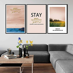 Mua Bộ 3 tranh canvas treo tường Decor phong cảnh  phong cách scandianvian - DC063