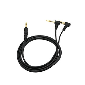 Dual 6.35mm  Mono Plug to 6.35mm Stereo Jack Adaptor -Gold Plated