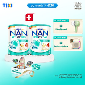 [Tặng Đồ chơi toán học cân bằng] Bộ 2 lon Sữa bột Nestlé NAN OPTIPRO PLUS 4 800g/lon với 5HMO Giúp tiêu hóa tốt + Tăng cường đề kháng - Bé 2-6 tuổi