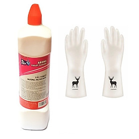 Nước tẩy bồn cầu Mr Fresh Hàn Quốc 1L + Tặng 1 đôi găng tay cao su siêu dai con hươu (họa tiết ngẫu nhiên)