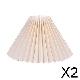 2xModern Lamp Shade Lampshade Fanshaped Light Cover Dust-proof Beige_24cm