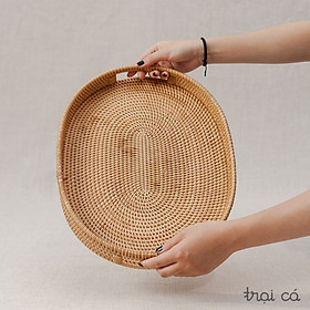 Mua Khay mây tròn  chữ nhật dùng đựng bộ trà  đựng cốc  decor