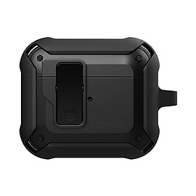 Bao case chống sốc dành cho Apple airpods 3 có nút mở nắp hiệu Nillkin Bounced Protective case (Siêu chống sốc, bảo vệ toàn diện, vật liệu cao cấp) - hàng nhập khẩu - Màu đen