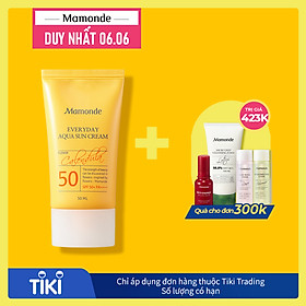 Kem Chống Nắng Dưỡng Ẩm Dịu Nhẹ Với Mọi Loại Da Mamonde Everyday Aqua Sun Cream SPF 50+ Pa++++ (50ml) 110651168