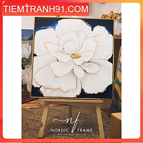Mua Tranh sơn dầu cao cấp - NORDIC FRAME - Tranh hoa hồng trắng  vẽ tay 100%  đẳng cấp và sang trọng  vẽ theo yêu cầu