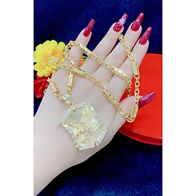 Dây Chuyền Nam Mạ Vàng 18k Cao Cấp Kiểu Dáng Lá Bài Rồng