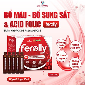 (Mẫu mới) Ống Uống Ferolly Dân Khang Bổ Sung Sắt, Cải Thiện Tình Trạng Thiếu Máu Cho Mẹ Bầu Và Em Bé