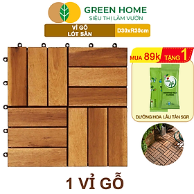Mua Vỉ gỗ lót sàn ban công  D30xR30cm  12 nan  hàng xuất khẩu  dễ lắp đặt  lót sân vườn  sân thượng  hồ bơi |Greenhome