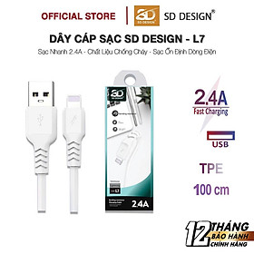 Mua Cáp Sạc 2.4A SD DESIGN L7 sạc nhanh ổn định  chất liệu cao cấp  dây dài 1m  bảo hành 1 đổi 1