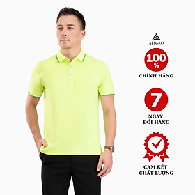 Áo polo golf nam ngắn tay ALIGRO chất vải coolmax màu xanh chuối năng động ALGPLO104