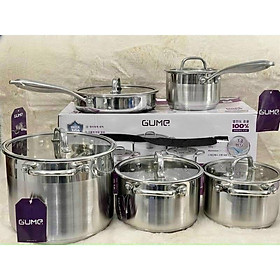 Mua Bộ Nồi Vung Kính GUME 5 Món  Đáy 5 Lớp  Dẫn Nhiệt Tốt  Dùng Cho Mọi Loại Bếp  Nhập Hàn Quốc