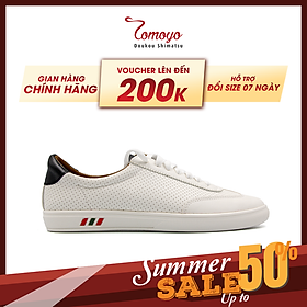 Giày Sneaker Tomoyo  Nam Cột Dây Màu Trắng Lót Da Cừu Siêu Êm TMN21507