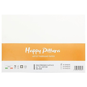 Bộ 10 Tờ Giấy Vẽ A4 250gsm Happy Pittura HA250A4