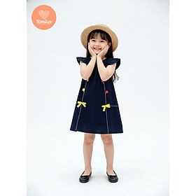 Đầm Linen Tamiuy Cao Cấp Chạy Chỉ Nổi Dành Cho Bé Gái Từ 1- 6 Tuổi