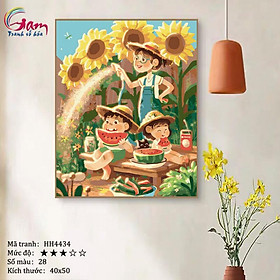 Mua Tranh sơn dầu số hoá tự tô màu Gam HH4434 40x50cm căng sẵn khung