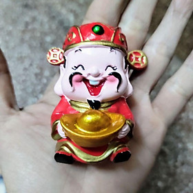 Phụ kiện thần tài ôm tiền, phụ kiện trang trí tiểu cảnh sen đá, xương rồng, trang trí bánh gato