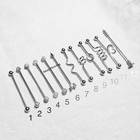 Khuyên Industrial nhiều mẫu bằng thép y tế xỏ khuyên piercing - XUÂN SHOP