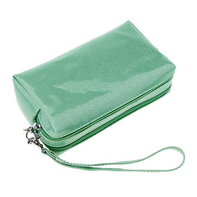 2 Layer Waterproof PU Travel Cosmetic Organizer Toiletry Case Wash Storage Bag with Zipper