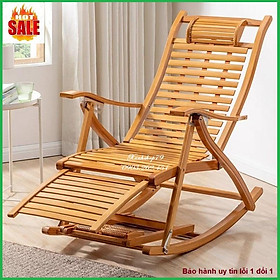 Mua - Ghế bập bênh thư giãn xếp gọn  chất liệu gỗ tre bền đẹp - Gd470