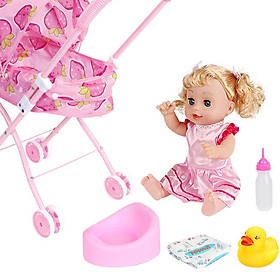 Baby Girl Doll Doll Carrier Kids Pretend Play Toy BJD Doll Dollhouse Decor
