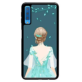 Ốp in cho Samsung Galaxy A50 Cô Gái Nền Xanh - Hàng chính hãng