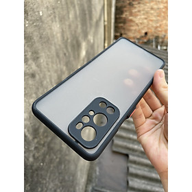 Ốp lưng cho Oneplus 9 Pro nhám viền màu che camera đen