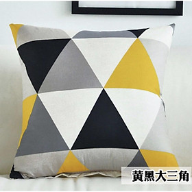 Mua VỎ Gối tựa lưng  gối sofa VẢI COTTON HỌA TIẾT ĐEN VÀNG ĐX084
