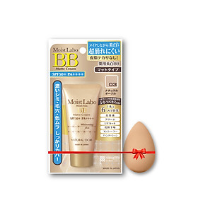 KEM TRANG ĐIỂM MOIST-LABO BB MATTE CREAM (NATURAL OCRE) ( MS03) - Tặng kèm 1 bông Makeup Stronge
