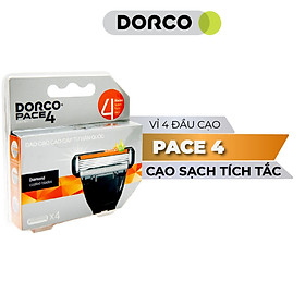 Vỉ 04 Đầu Cạo Râu 4 Lưỡi Dorco Pace 4 FRA 1040-4B