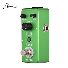 Rowin FUZZ Guitar Effect Pedal with Volume Tone Sustain Control Knob Aluminum Alloy Shell True Bypass