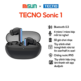Mua Tai nghe Tecno Sonic 1 | Bluetooth 5.3 | Chống nước IPX5 | 50 giờ chơi nhạc | - Hàng Chính Hãng
