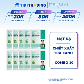 Combo 10 Mặt Nạ Dermal Tinh Chất Collagen Với Chiết Xuất Trà Xanh