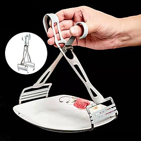 Stainless Steel Dish Lifter Bowl Clips Pot Clamp Clips Hot Plate Pan Steamer Holder for Kitchen, Anti-hot & Anti-slip