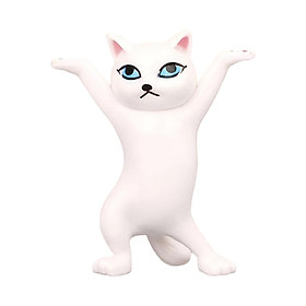 2-10pack Dancing Cute Cats Figure Ornament Tabletop Sculpture Decoration White