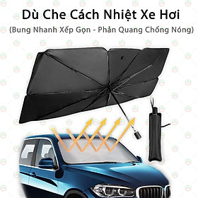 [Giảm Nóng] Ô Dù Che Nắng Chống Tia UV Cho Ôtô Xe Hơi KhoNCC Hàng Chính Hãng - KLM-DCCNXH (Đen Trắng)