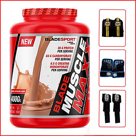 Sữa tăng cân tăng cơ Blade Muscle Maxx 8.8lbs (4kg) - Caramel Cappuccino - Hỗ trợ tăng cân, tăng sức mạnh, phát triển cơ bắp dành cho người tập thể hình và thể thao - Thương hiệu Châu Âu, nhập khẩu chính hãng