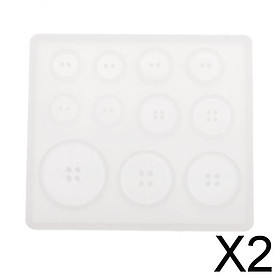 2x1 Set button Shape Silicone DIY Jewelry Mold Resin Mould Baking Shape Mould