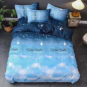 Mua Bộ chăn ga gối Thiên văn học Minh Nhật 100% Cotton Poly cao cấp - vỏ chăn  ga giường và 2 vỏ gối - không kèm ruột