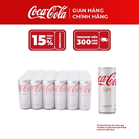 [SALE 11.11] Lốc 24 Lon Nước Giải Khát Không Đường Coca-Cola Light 320ml – Giải Khát Sảng Khoái, Chính Hãng Coca-Cola Official Store