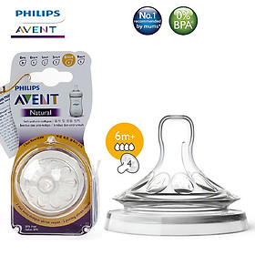 Núm ty Philips Avent ( Vỉ 2 núm ti ) mô phỏng tự nhiên Ty giả cho bé từ sơ sinh chống sặc, chống đầy hơi Tặng móc khóa xinh xắn thương hiệu Bamboo Life